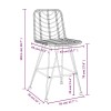 2 db bárszék fekete polietilén rattan és acél 45x56x103,5 cm