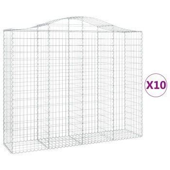 10 db íves horganyzott vas gabion kosár 200x50x160/180 cm