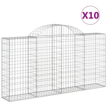 10 db íves horganyzott vas gabion kosár 200x30x100/120 cm