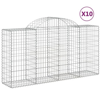 10 db íves horganyzott vas gabion kosár 200 x 50 x 100/120 cm