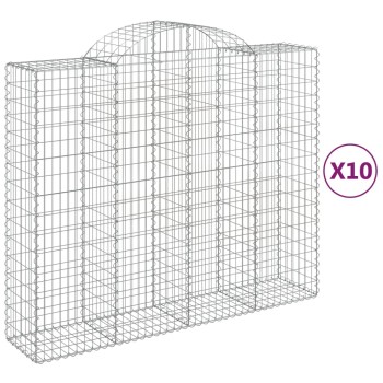 10 db íves horganyzott vas gabion kosár 200x50x160/180 cm
