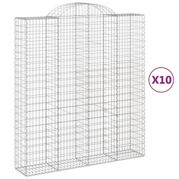 10 db íves horganyzott vas gabion kosár 200x50x220/240 cm