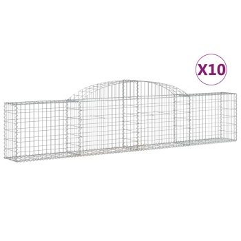 10 db íves horganyzott vas gabion kosár 300x30x60/80 cm