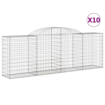 10 db íves horganyzott vas gabion kosár 300 x 50 x 100/120 cm