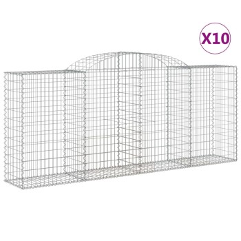 10 db íves horganyzott vas gabion kosár 300x50x120/140 cm