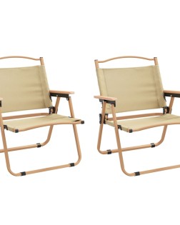 2 db bézs oxford szövet camping szék 54 x 43 x 59 cm