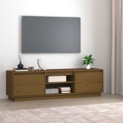 Mézbarna tömör fenyőfa tv-szekrény 140 x 35 x 40 cm