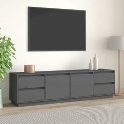 Szürke tömör fenyőfa tv-szekrény 176 x 37 x 47,5 cm