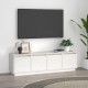 Fehér tömör fenyőfa tv-szekrény 156 x 37 x 45 cm Fehér tömör fenyőfa tv-szekrény 156 x 37 x 45 cm