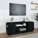 Fekete tömör fenyőfa tv-szekrény 110x35x40,5 cm Fekete tömör fenyőfa tv-szekrény 110x35x40,5 cm