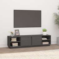 Szürke tömör fenyőfa tv-szekrény 156 x 40 x 40 cm