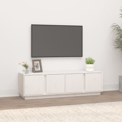 Fehér tömör fenyőfa tv-szekrény 140 x 40 x 40 cm