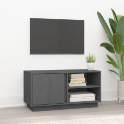 Szürke tömör fenyőfa tv-szekrény 80 x 35 x 40,5 cm