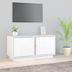 Fehér tömör fenyőfa tv-szekrény 80 x 35 x 40,5 cm