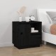 2 db fekete tömör fenyőfa éjjeliszekrény 50 x 34 x 50 cm