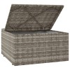 Szürke polyrattan kerti lábtartó párnával 55 x 55 x 30 cm