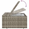 Szürke polyrattan kerti lábtartó párnával 55 x 55 x 30 cm