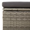 Szürke polyrattan kerti lábtartó párnával 55 x 55 x 30 cm
