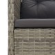 2 részes szürke polyrattan kerti ülőgarnitúra párnákkal