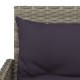 2 részes l-alakú szürke polyrattan kanapészett párnákkal