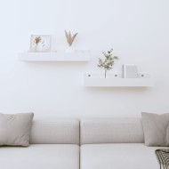 2 db fehér tömör fenyőfa fali polc 50 x 12 x 9 cm