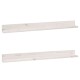 2 db fehér tömör fenyőfa falipolc 110 x 11 x 9 cm