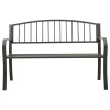Szürke acél kerti pad 120 cm
