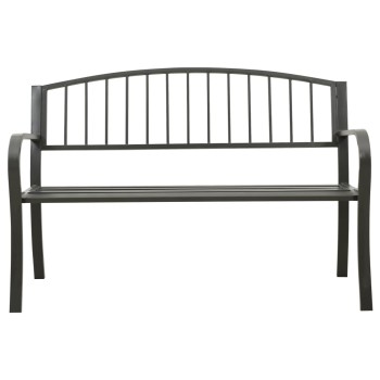 Szürke acél kerti pad 120 cm