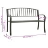 Szürke acél kerti pad 120 cm