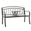Szürke kerti pad asztallal 120 cm