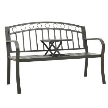 Szürke kerti pad asztallal 120 cm