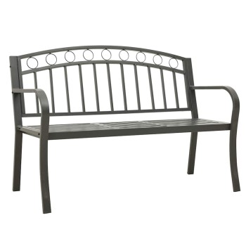 Szürke kerti pad asztallal 120 cm