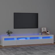 Magasfényű fehér tv-szekrény led lámpákkal 240 x 35 x 40 cm