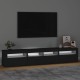 Fekete tv-szekrény led-világítással Fekete tv-szekrény led-világítással