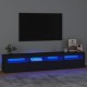 Fekete tv-szekrény led-világítással Fekete tv-szekrény led-világítással