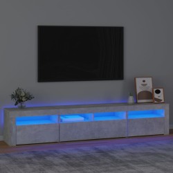 Betonszürke tv-szekrény led lámpákkal