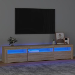 Sonoma-tölgy színű tv-szekrény led-lámpákkal
