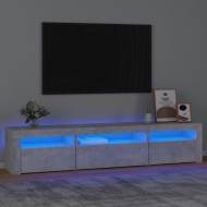 Betonszürke tv-szekrény led lámpákkal