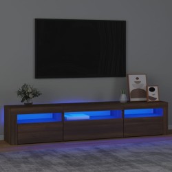 Barna tölgyszínű tv-szekrény led-lámpákkal