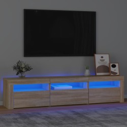Sonoma-tölgy színű tv-szekrény led-lámpákkal