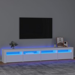 Fehér tv-szekrény led-lámpákkal