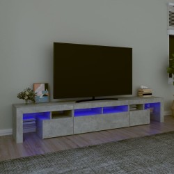 Betonszürke tv-szekrény led lámpákkal 230x36,5x40 cm