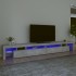 Betonszürke tv-szekrény led-lámpákkal 290x36,5x40 cm