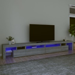 Szürke sonoma-színű tv-szekrény led-lámpákkal 290x36,5x40 cm