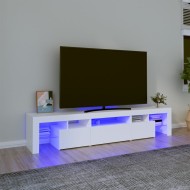 Fehér tv-szekrény led-lámpákkal