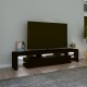 Fekete tv-szekrény led-világítással Fekete tv-szekrény led-világítással