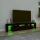 Fekete tv-szekrény led-világítással Fekete tv-szekrény led-világítással