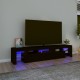 Fekete tv-szekrény led-világítással Fekete tv-szekrény led-világítással