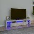 Betonszürke tv-szekrény led lámpákkal 200x36,5x40 cm