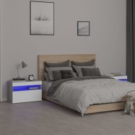 2 db szürke sonoma színű led-es éjjeliszekrény 60x35x40 cm